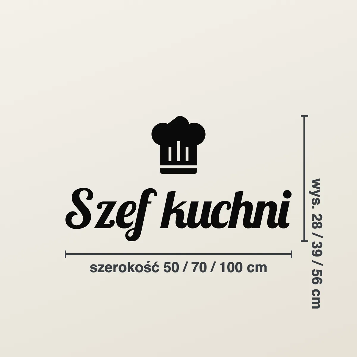 Napis na ścianę do kuchni „Szef kuchni”