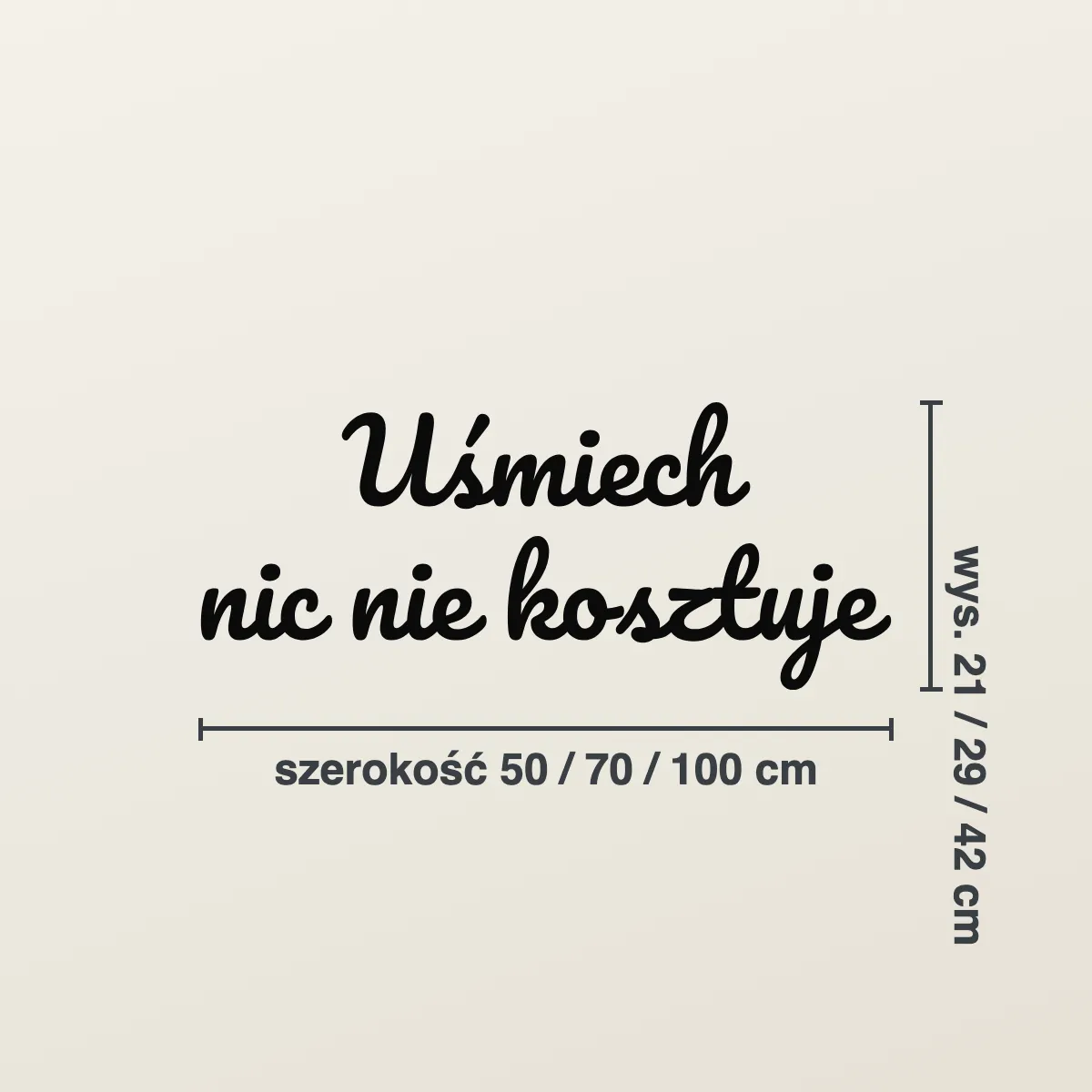 Cytat na ścianę „Uśmiech nic nie kosztuje”