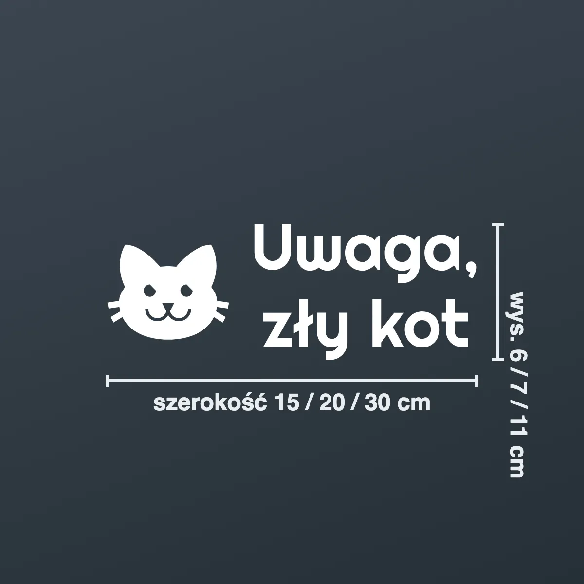 Naklejka „Uwaga, zły kot”