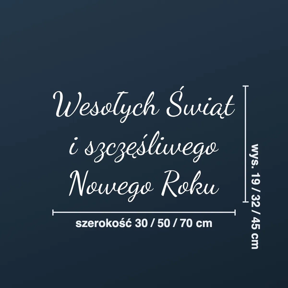 Naklejka świąteczna na okno „Wesołych Świąt i szczęśliwego Nowego Roku”