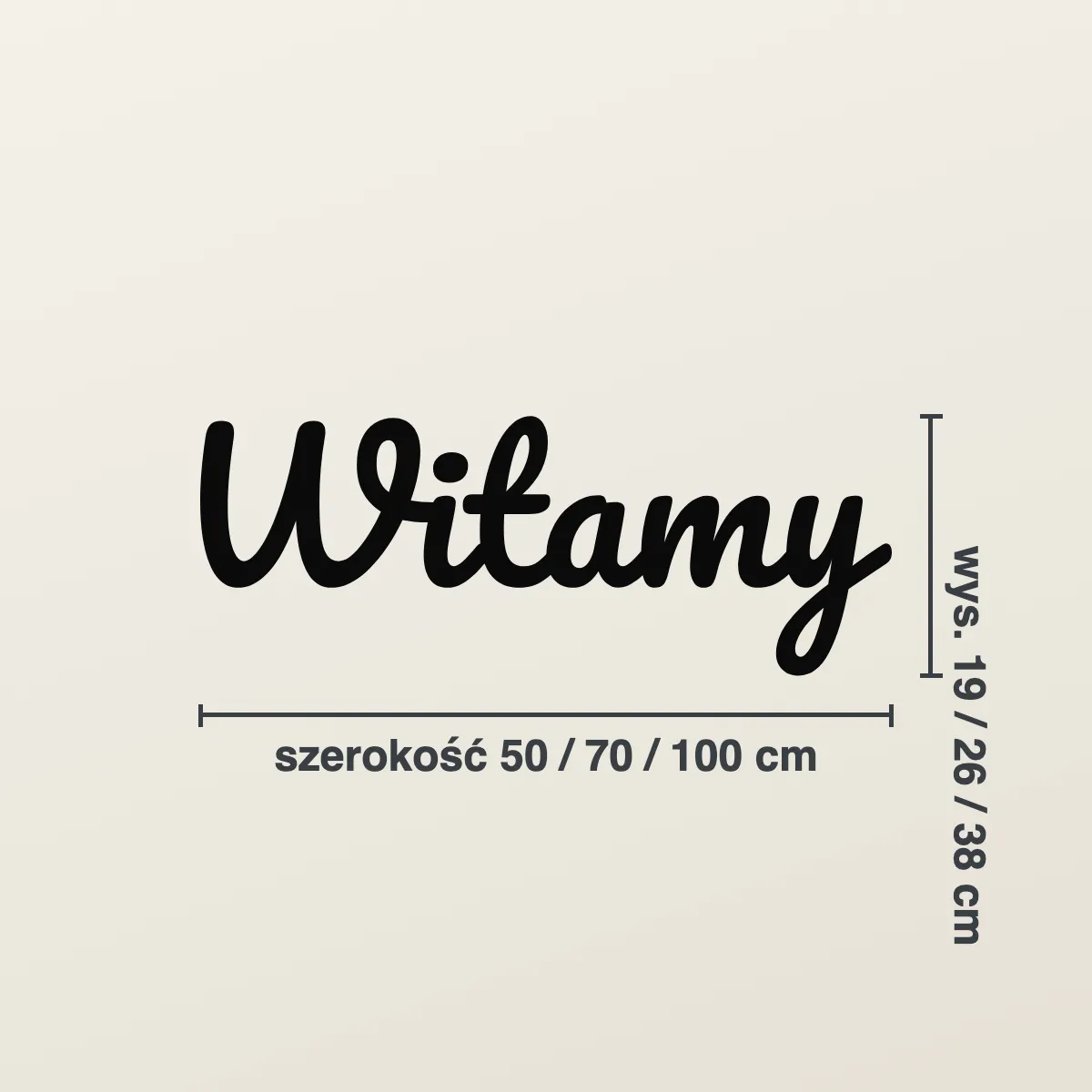 Napis na ścianę „Witamy”