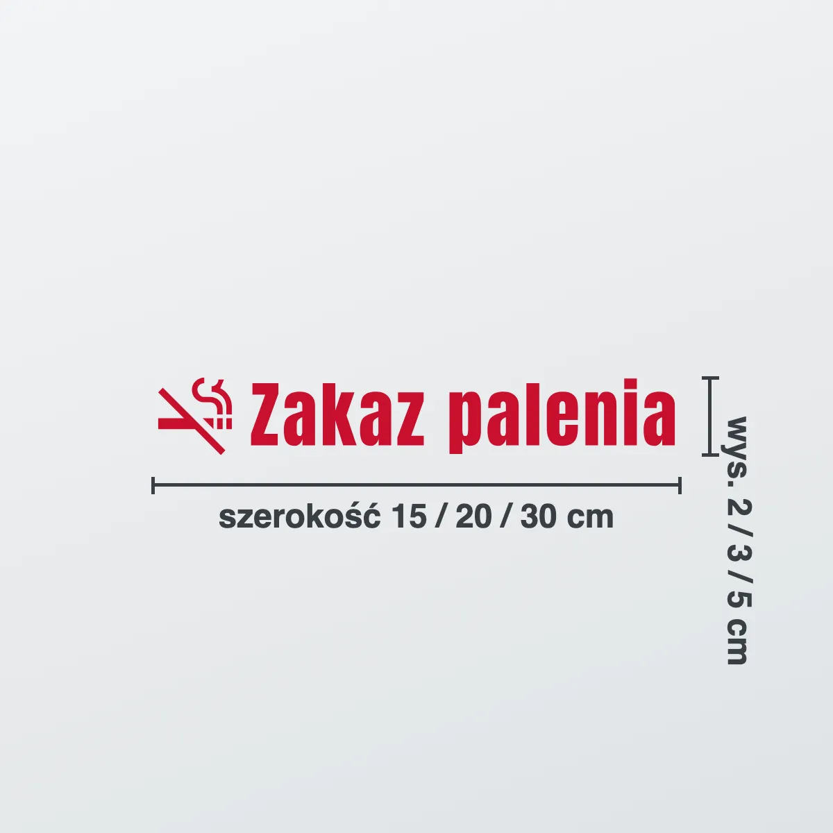 Naklejka informacyjna „Zakaz palenia”