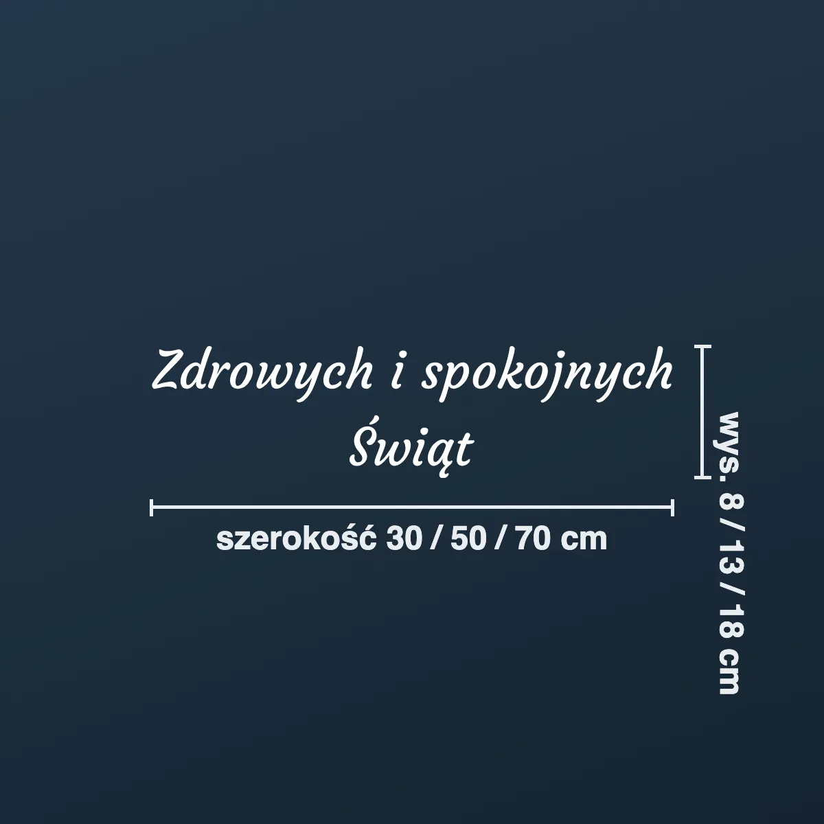 Naklejka świąteczna na okno „Zdrowych i spokojnych Świąt”