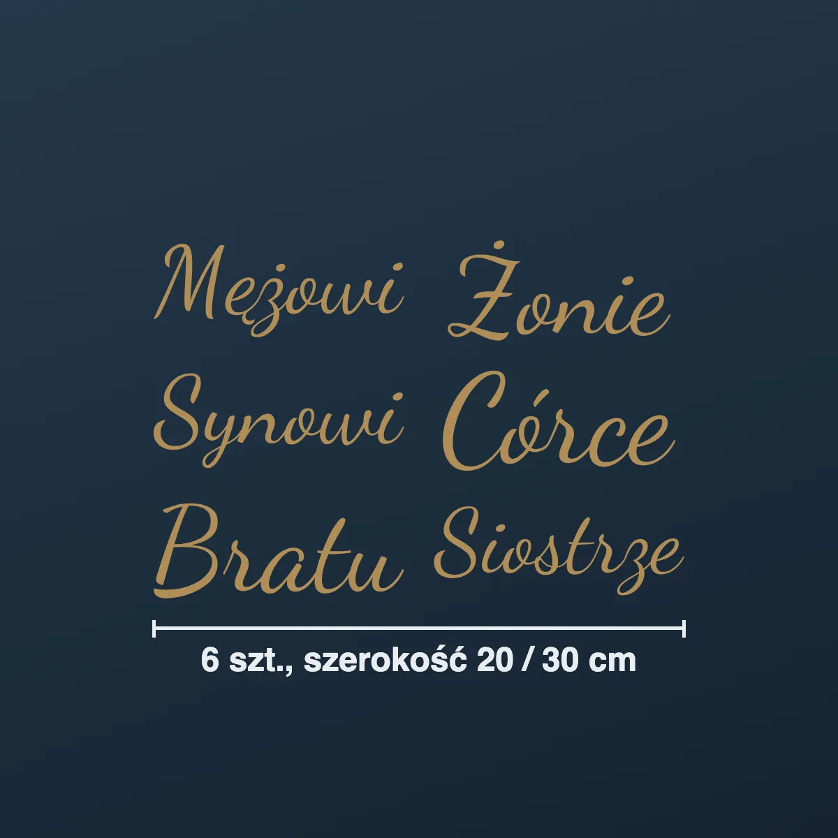Naklejki na znicze: Mężowi, Żonie, Synowi, Córce, Bratu, Siostrze (6 szt.)